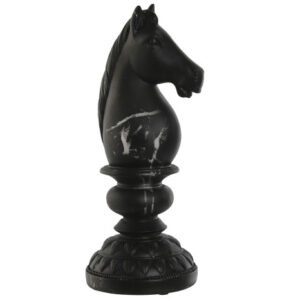 Figura Resina Cavallo Nero 13x13x33