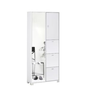 Armadio 5 Ante Portascarpe Bianco 83x29x190