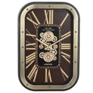 Orologio a Muro in Metallo MOVIMENTO MARRONE 43x9x63