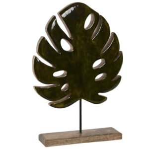 Decorazione Mango Smaltato Foglia Verde 29x7x41